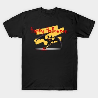 Happy Halloween Emblem with Cute Bat. T-Shirt